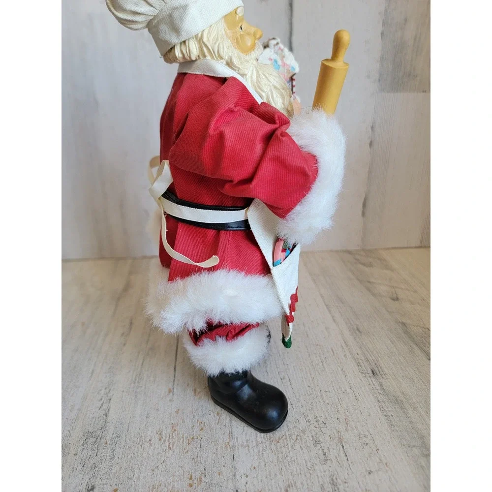 Vintage clothtique Santa Claus Baker gingerbread house Xmas unique Home